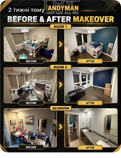 Collage of interior renovation before and after projects